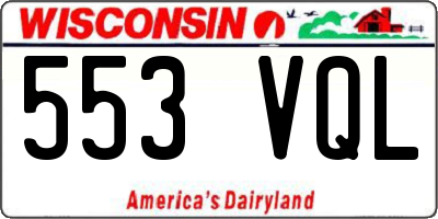 WI license plate 553VQL