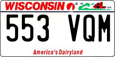 WI license plate 553VQM