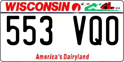 WI license plate 553VQO