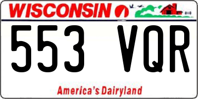 WI license plate 553VQR