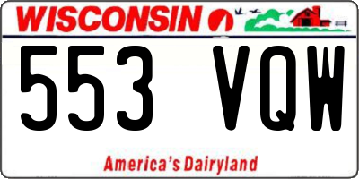 WI license plate 553VQW