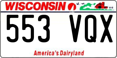 WI license plate 553VQX