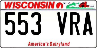 WI license plate 553VRA