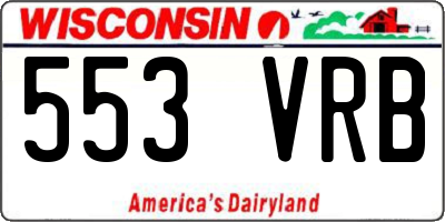 WI license plate 553VRB