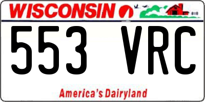 WI license plate 553VRC