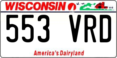 WI license plate 553VRD