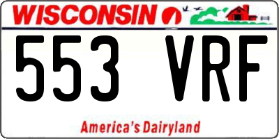 WI license plate 553VRF