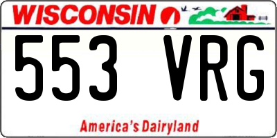WI license plate 553VRG