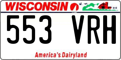 WI license plate 553VRH