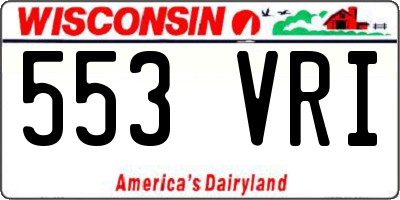 WI license plate 553VRI