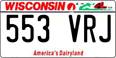 WI license plate 553VRJ