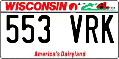 WI license plate 553VRK