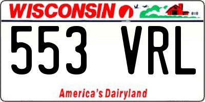 WI license plate 553VRL