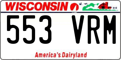 WI license plate 553VRM