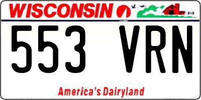 WI license plate 553VRN
