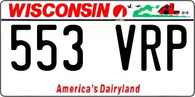 WI license plate 553VRP