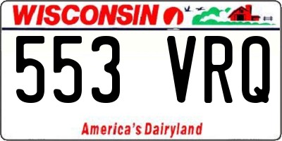 WI license plate 553VRQ