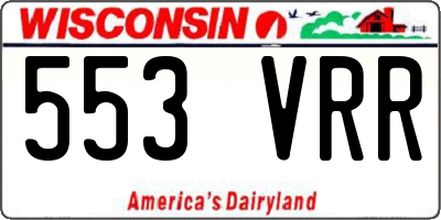 WI license plate 553VRR