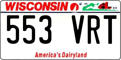 WI license plate 553VRT