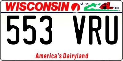 WI license plate 553VRU