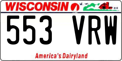 WI license plate 553VRW