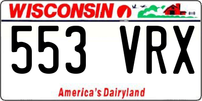 WI license plate 553VRX