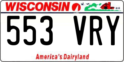 WI license plate 553VRY