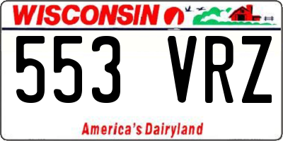 WI license plate 553VRZ