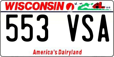 WI license plate 553VSA