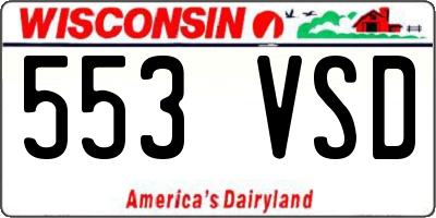 WI license plate 553VSD