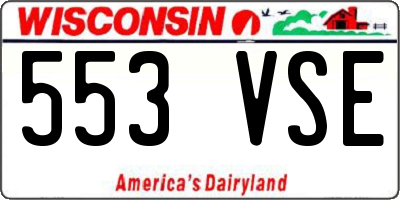 WI license plate 553VSE