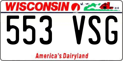 WI license plate 553VSG