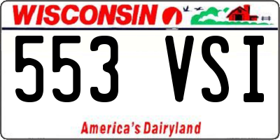 WI license plate 553VSI