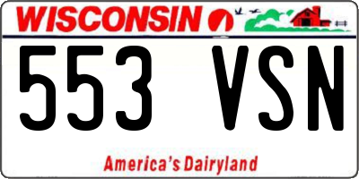 WI license plate 553VSN
