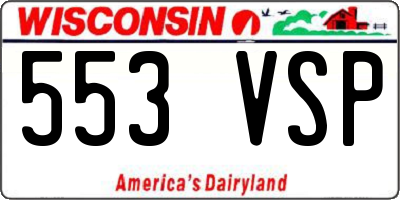 WI license plate 553VSP