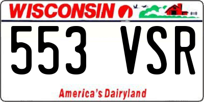 WI license plate 553VSR
