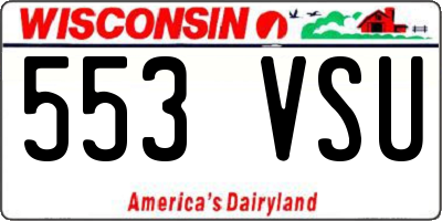 WI license plate 553VSU