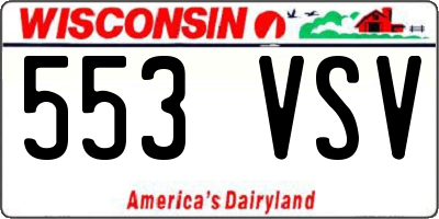 WI license plate 553VSV