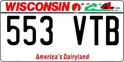 WI license plate 553VTB