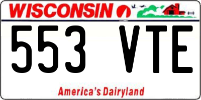 WI license plate 553VTE