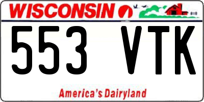 WI license plate 553VTK