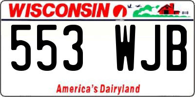 WI license plate 553WJB