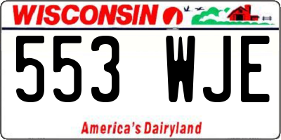 WI license plate 553WJE