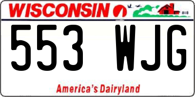 WI license plate 553WJG