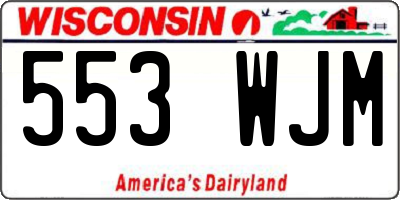 WI license plate 553WJM