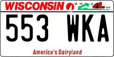 WI license plate 553WKA