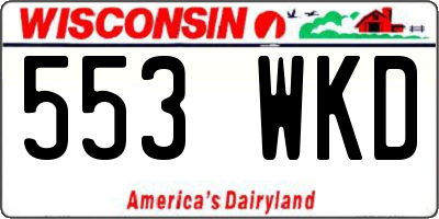 WI license plate 553WKD