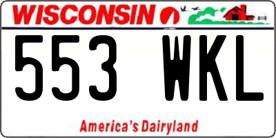 WI license plate 553WKL