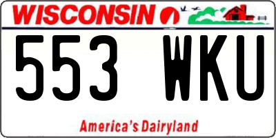 WI license plate 553WKU