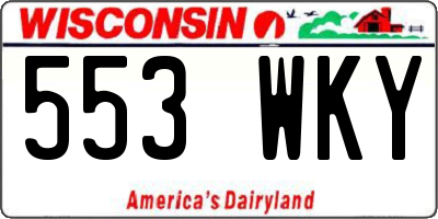 WI license plate 553WKY